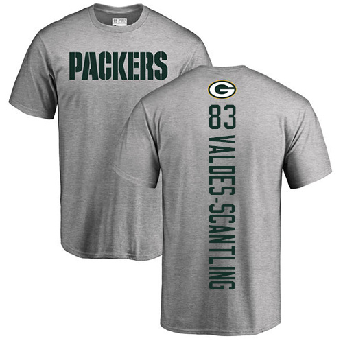 Men Green Bay Packers Ash #83 Valdes-Scantling Marquez Backer Nike NFL T Shirt